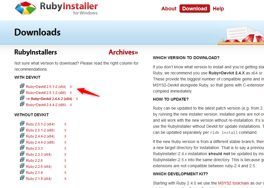 Ruby Installer