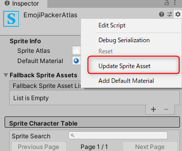Update Sprite Assset